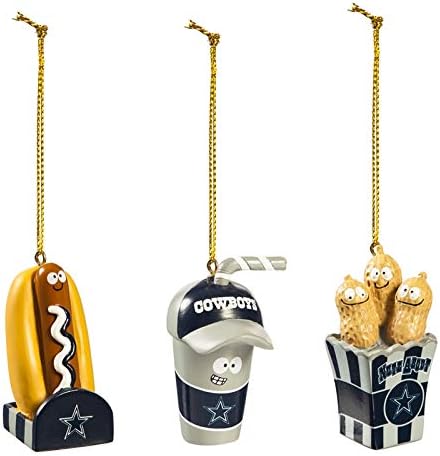 Dallas Cowboys, Atıştırmalık Paketi Süsleme Seti Sporseverler için Resmi Lisanslı Dekoratif Süs