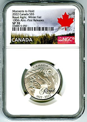 2022 CA Kanada Kraliyet Gümüşü Kraliyet Tarımsal Kış Fuarı ilk olarak 5 $NGC SP70 yayınladı
