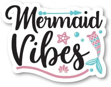 Mermaid Vibes Sticker Motivasyonel Tırnak Çıkartmaları-3'lü Paket - 2,5, 3 ve 4 inçlik Dizüstü Bilgisayar Çıkartmaları