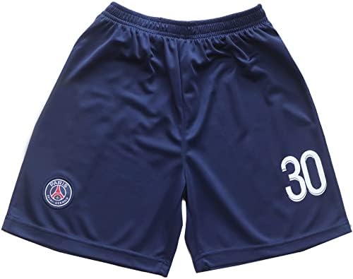 BİRDBOX Gençlik Spor Paris Leo Messi 10 Çocuk Ev Futbol Forması / Şort Çanta Anahtarlık futbolcu çorapları Seti (Donanma,