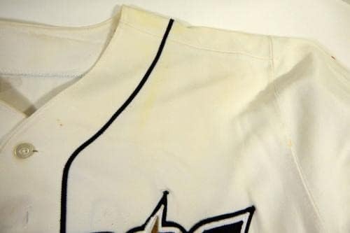 2001 Pittsfield Astros Todd Self 25 Oyun Kullanılmış Beyaz Forma 100 Yıl Yama 7-Oyun Kullanılmış MLB Formaları