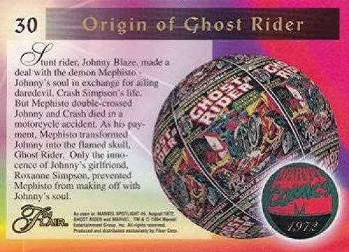 1994 Flair Marvel 30 Orijinal Ghost Rider Resmi Eğlence Ticaret Kartı Ham (ESKİ MT veya Daha İyisi) Durumda