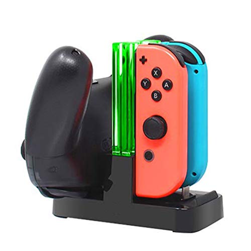 4 in 1 şarj standı Nintendo OLED Anahtarı ve Anahtarı 2017 Joy Con, Vanjunn Joy Con Denetleyici Şarj Standı İstasyonu