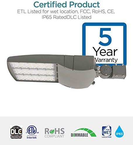 Viribright 581934 Açık Alan aydınlatması Otopark 240W-Su geçirmez IP65 LED Ayakkabı Kutusu ışığı-5000K-Dış Mekan Aydınlatması-Kısılabilir-34400