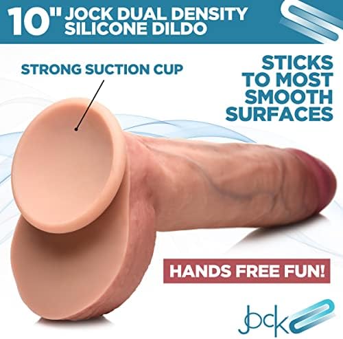 EĞRİ oyuncaklar Jock 10 çift yoğunluklu silikon yapay penis w/topları erkekler, kadınlar ve çiftler için. Vücut güvenli