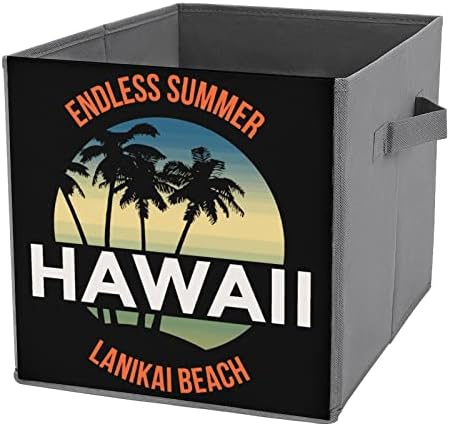Yaz Hawaii Katlanabilir Kumaş Saklama Küpleri Kutusu 11 İnç Katlanabilir eşya kutuları Kolları ile