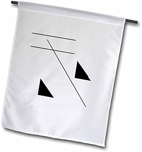 Siyah Beyaz Bayraklarda Geometrik Çizimin 3dRose Görüntüsü (fl_354426_1)