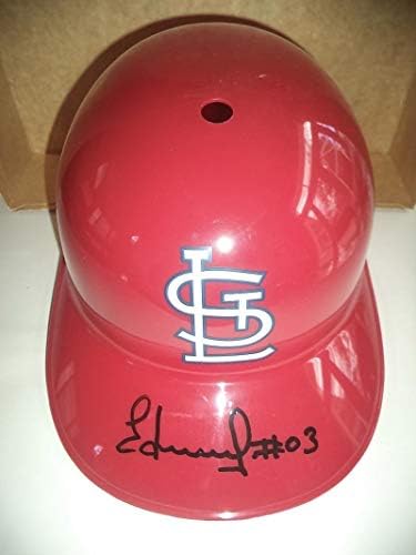 Edmundo Sosa St. Louis Cardinals, coa İmzalı MLB Kaskları ile İmzalı Hatıra Kaskı İmzaladı