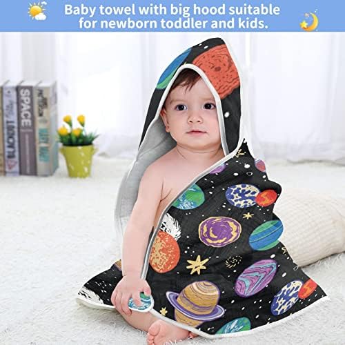 vvfelıxl Bebek banyo havlusu, Gezegenler Dış Uzay Kapşonlu bebek havluları, Emici Yürümeye Başlayan Havlu Bebek, Pamuk