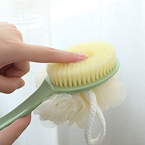 Banyo vücut fırçası Uzun Saplı, 2 İN 1 Duş Banyo file sünger Lif Kabağı Ve Kıllar Banyo Geri Scrubber Cilt Peeling