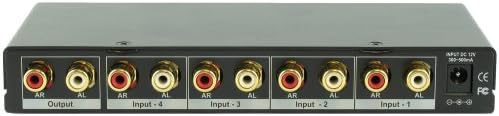4x1 4: 1 Stereo Analog Ses Anahtarı Switcher Seçici + Uzaktan Kumanda SB-5440RL