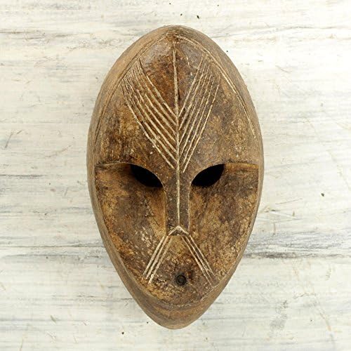 NOVİCA Dekoratif Liberya Ahşap Maskesi, Kahverengi, Dan Maskeli Balo'