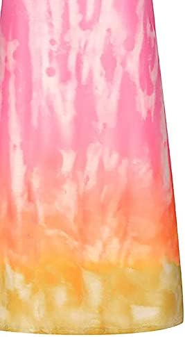 LKchoose yaz elbisesi Kadınlar için Kısa Kollu Crewneck Mini Elbise Kravat boya Baskı Rahat Yan Düğüm Mini Elbise