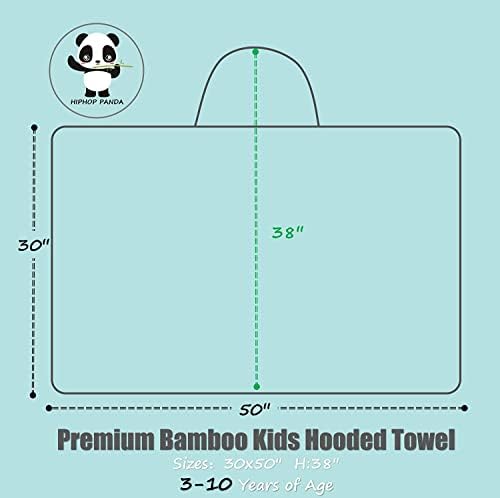 Çocuklar için HİPHOP PANDA Bambu Kapüşonlu Havlu-30 × 50 inç (Su Aygırı, 30 x 50 inç)