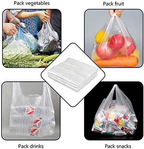 Begale 480 Sayım Plastik Tişört Alışveriş Çantaları, Yeniden Kullanılabilir Taşıma Çantaları