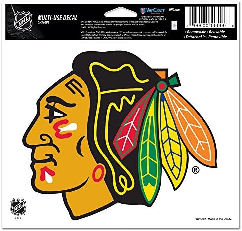 WinCraft NHL Chicago Blackhawks 20522091 Çok Kullanımlı Renkli Çıkartma, 5 x 6