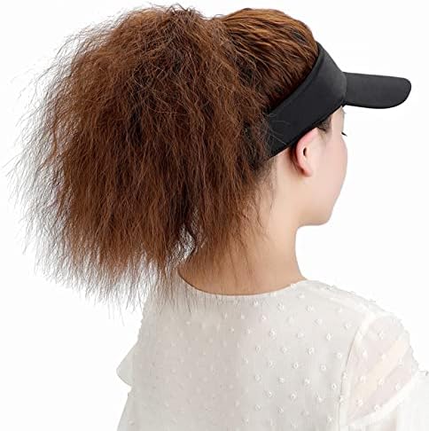 MANHONG beyzbol şapkası ile saç ekleme sentetik saç peruk beyzbol şapkası Saç Ekli Kinky Husker beyzbol şapkası