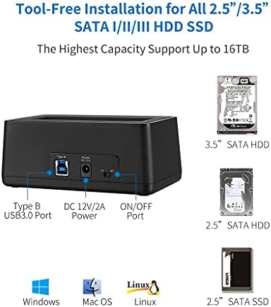 ZHUHW USB 3.0 SATA harici sabit disk Yerleştirme İstasyonu Muhafaza Adaptörü için 2.5 ve 3.5 İnç HDD SSD SATA Hız