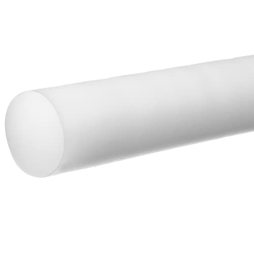 Delrin Asetal Homopolimer Plastik Çubuk, Beyaz, 7/8 inç Çap x 3 ft. Uzun