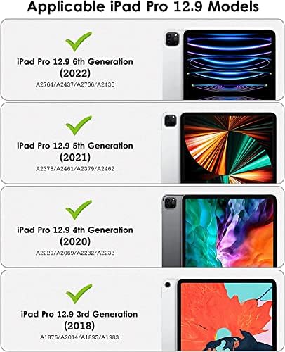 Dteck Kılıf Apple iPad için Pro 12.9 inç 6th / 5th / 4th / 3rd Nesil, Premium PU Deri Folio Standı Kapak kalemlik