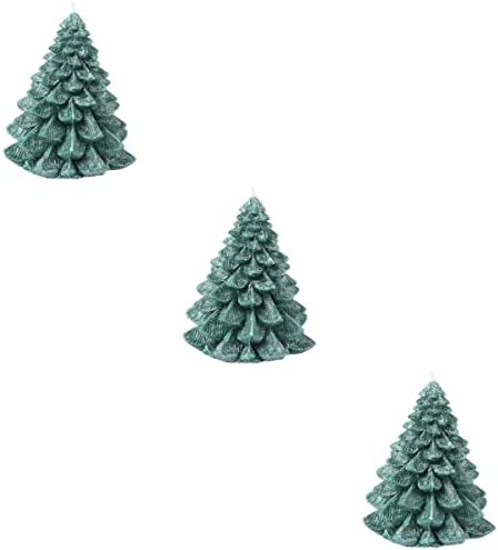 PartyKindom 3 adet Noel Ağacı Şekli Mum El Yapımı Balmumu Mum Noel Aura Aromaterapi Noel Süslemeleri Hediyeler Süsler