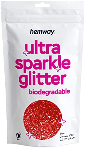 Hemway Çevre Dostu Ultra Sparkle Glitter 100g / 3.5 oz - Biyobozunur Vegan Kozmetik Craft için Güvenli Yüz Saç Tırnak