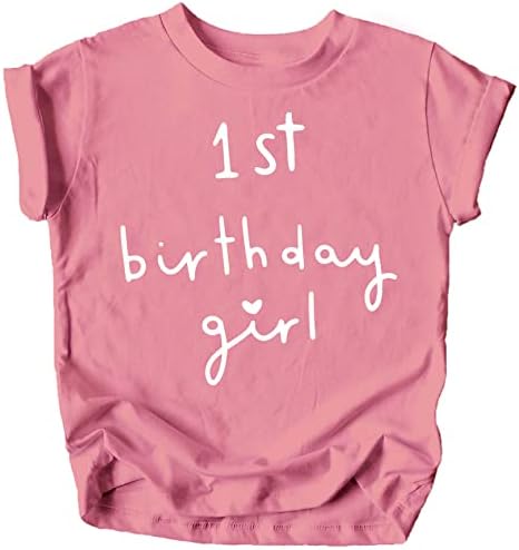 Kızlar 1st Doğum Günü Gömlek Kalp Doğum Günü Kız Gömlek Bebek Kızlar için Bir Yaşında Retro Doğum Günü