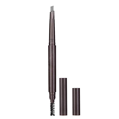 Fırçalı kaş kalemi, otomatik çift uçlu kaş makyaj kalemi (4 gri)