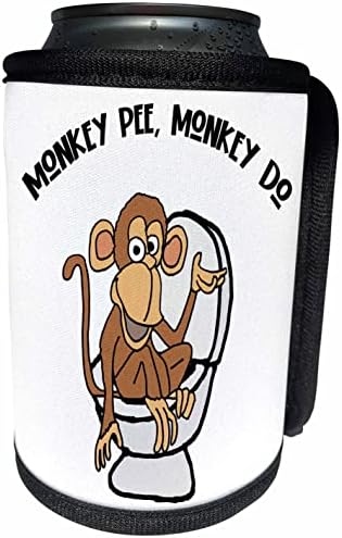 Tuvalette 3dRose Komik Sevimli Maymun Maymun Çiş Maymun Cinas Yapabilir Soğutucu Şişe Sargısı (cc - 360555-1)