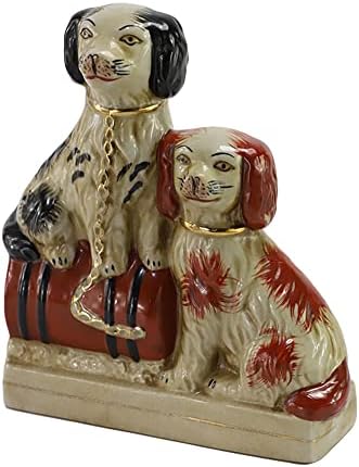 SYNWISH El-Boyalı Porselen Köpek Figürleri üzerinde Oturan Davul, Seramik Köpek Koleksiyon Ev Dekorasyon için, Benzersiz