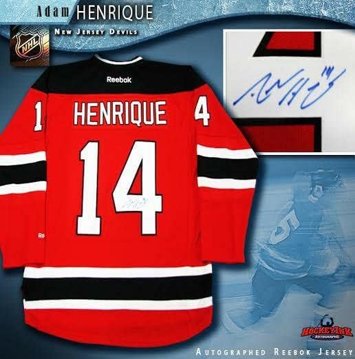 ADAM HENRİQUE, New Jersey Devils Home Reebok Forması İmzaladı-İmzalı NHL Formaları