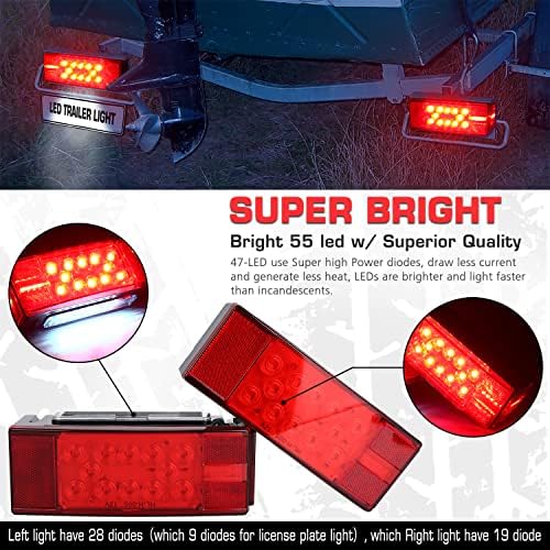 LİNKİTOM dalgıç LED römork ışık kiti, süper parlak fren dur dönüş kuyruk lisans ışıkları Camper kamyon RV tekne kar