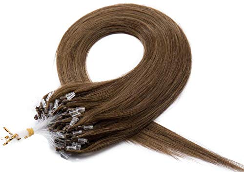 Haırro Mikro Boncuk İnsan Saç Uzantıları 20 inç 06 Açık Kahverengi