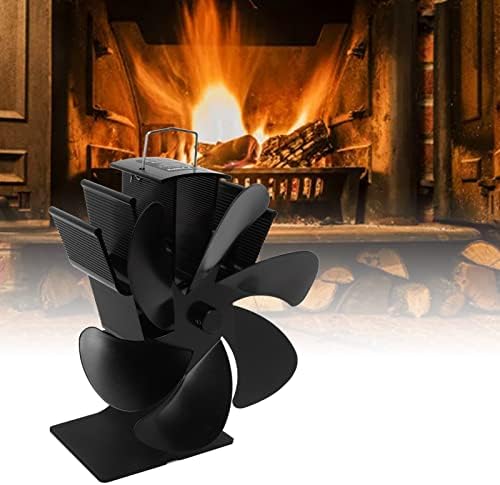 Şömine Fanı, Düşük Gürültü 6 Bıçaklı Enerji Tasarrufu Yüksek sıcaklığa dayanıklı ısıya dayanıklı soba fanı ev için