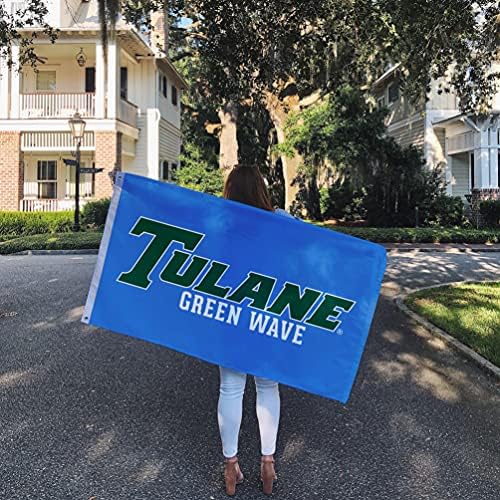 Çöl Kaktüs Tulane Üniversitesi Bayrağı Yeşil Dalga Bayrakları Afiş %100 % Polyester Kapalı Açık 3x5 (Stil 2)