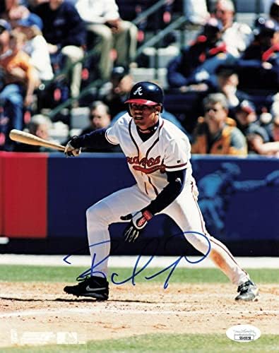 Rafael Furcal İmzalı 8x10 Atlanta Braves (JSA SS49858) - İmzalı MLB Fotoğrafları