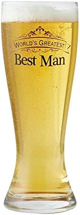Enesco Insignia Best Man Bira Bardağı, 8,86 inç, Şeffaf, Cam