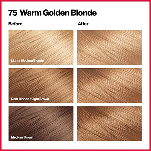 REVLON Colorsilk Güzel Renk Kalıcı Saç Rengi ile 3D Jel Teknolojisi ve Keratin, 100 % Gri Kapsama Saç Boyası, 75 Sıcak