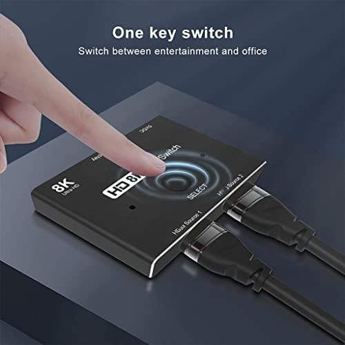 Switcher 2.1 Uyumlu 2 ın 1 Out Hız 48Gbps Anahtarı Adaptörü Anahtarı Düğmesi ile HDTV Projektör için (Açık Gri Bir