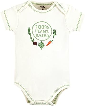 Doğanın Dokunduğu Unisex Bebek Organik Pamuklu Bodysuits, Gezegen Tabanlı, 0-3 Ay