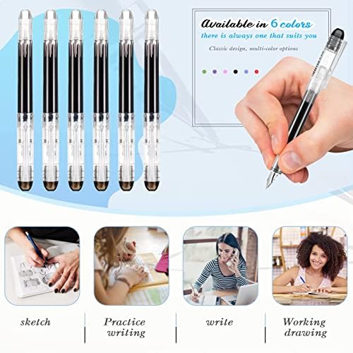 6 Adet Mürekkep Tek Kullanımlık Dolma Kalemler Renkli Set Çeşitli Renk Yazma Dolma kalemler Kaligrafi Eskiz Karalamalar