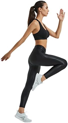 LEOHEX kadın Parlak Ekleme Orta Rise Legging Çıplak Duygu Egzersiz Yoga Pantolon
