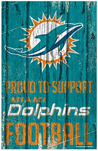 WinCraft NFL Miami Dolphins Spor Fan Ev Dekorasyonu, Takım Rengi, 11x17