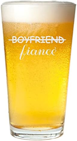 Veracco erkek arkadaşı Nişanlısı Komik doğum günü hediyesi babalar günü bira bardağı bira bardağı (Açık)