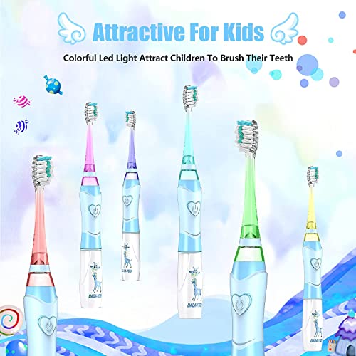 DADA-TECH Çocuk Elektrikli Diş Fırçası Mavi (DT-K6), Çocuk Elektrikli Diş Fırçası Şarj Edilebilir Mavi (DT-KE6)