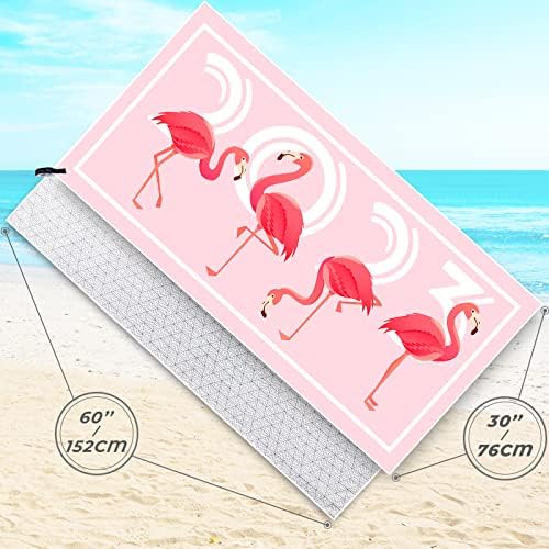 Balina Filosu Flamingo Hızlı Kuru Plaj Havlusu, Çocuklar ve Yetişkinler için Büyük Kumsuz Havuz Mikrofiber Plaj Havlusu,