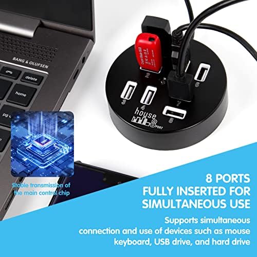 8 Port USB şarj Aleti, Çok Portlu Veri İletim Splitter, Telefon, USB bellek Disk, PC, Tablet ve Diğer USB Aygıtları