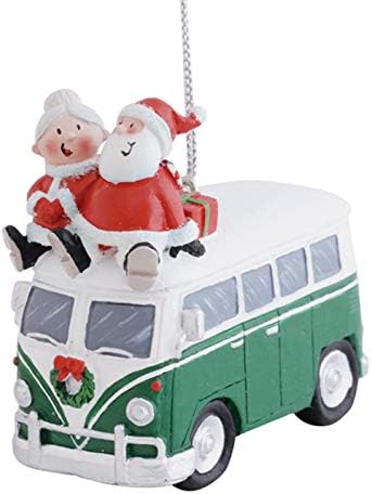 Cape Shore Noel Baba ve Bayan Claus Otobüsün Üstüne Biniyor Noel Tatili Süsü