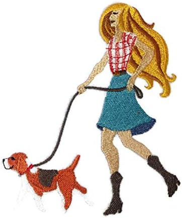 İnanılmaz Özel Köpek [Parkta Yürüyüş-Beagle Köpeği ] İşlemeli Demir On / Sew Yama [5 x 5.5] [ABD'de üretilmiştir]
