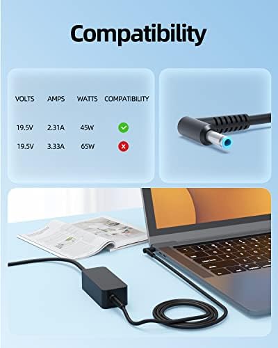 45W AC şarj aleti için Uygun HP 240 245 246 250 255 256 G7 G8 laptop güç kaynağı adaptörü Kablosu - (UL Güvenlik Sertifikalı